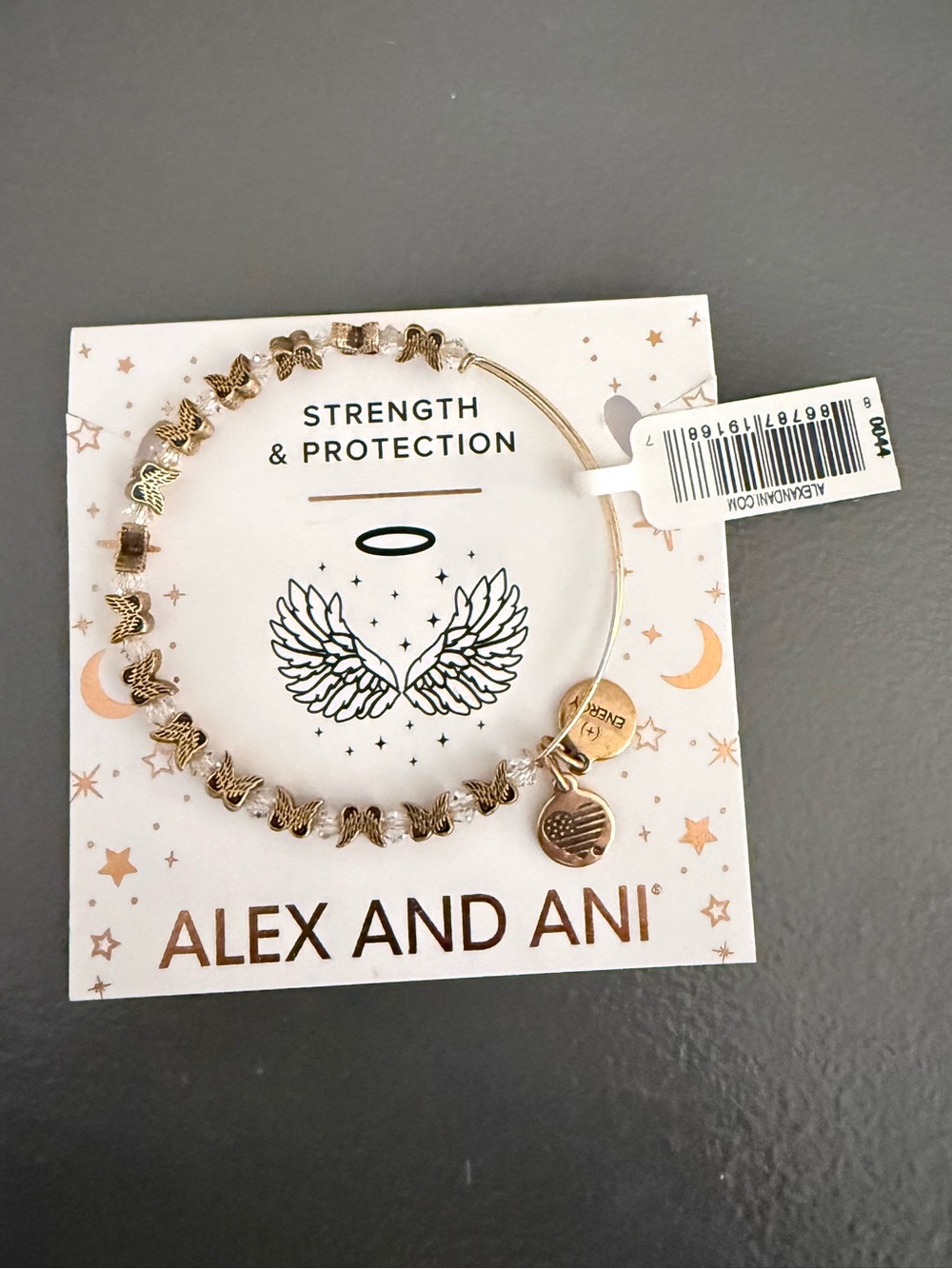 Alex and Ani Gold Butterfly Charm Bangle Bracelet